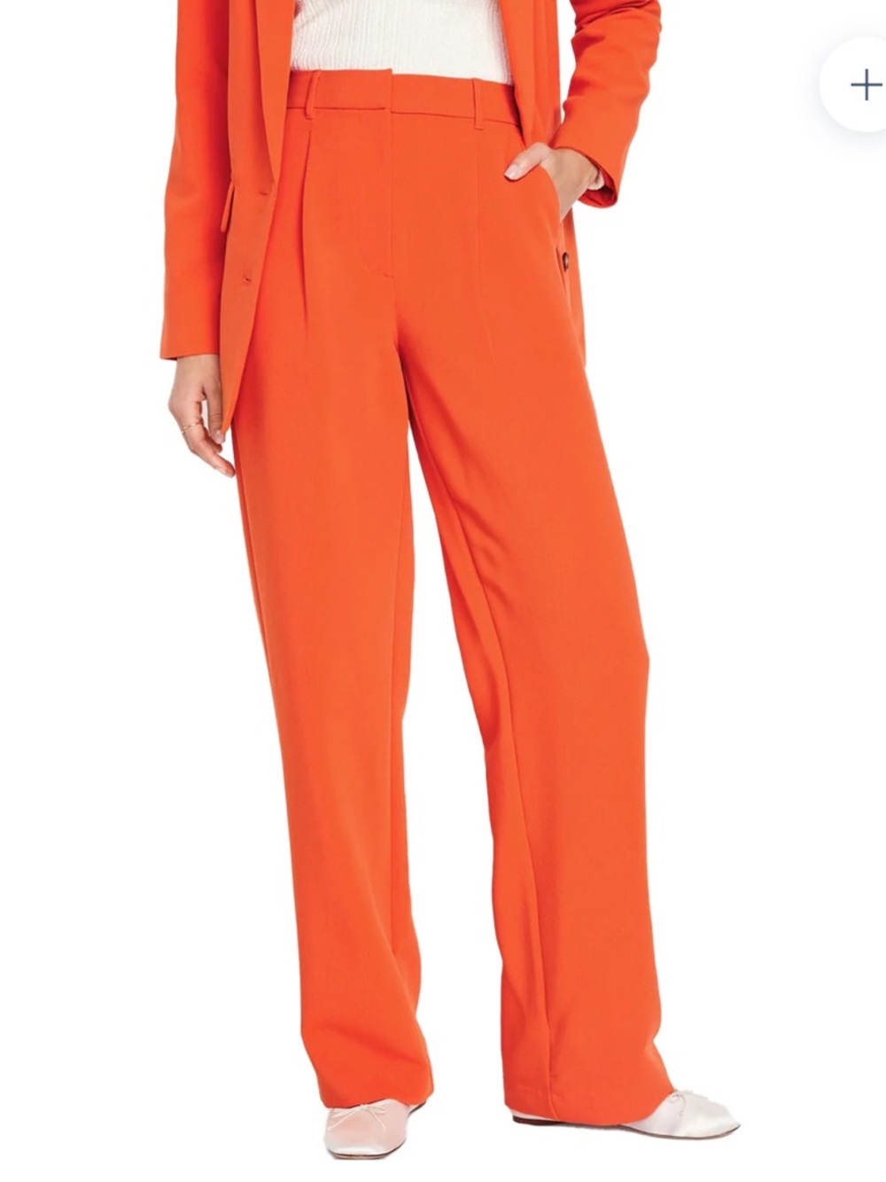 Old Navy High-Waist Wide-Leg Taylor Pants Bright Orange NEW XS Spring Trouser